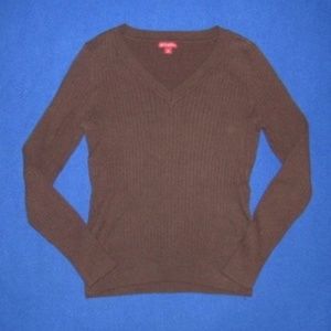 Junior's Chocolate Brown Ribbed Sweater